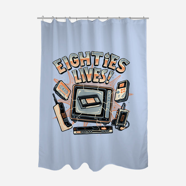 Eighties Lives-None-Polyester-Shower Curtain-glitchygorilla