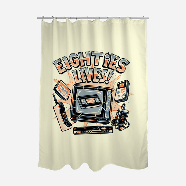 Eighties Lives-None-Polyester-Shower Curtain-glitchygorilla