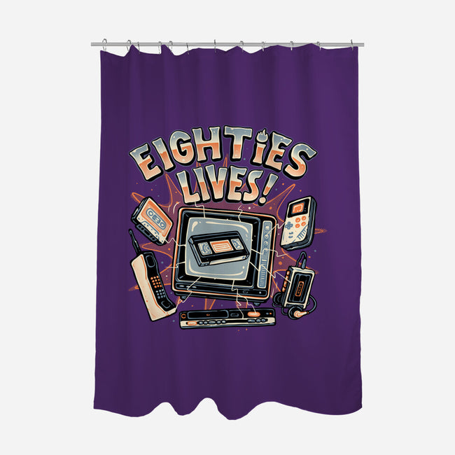 Eighties Lives-None-Polyester-Shower Curtain-glitchygorilla