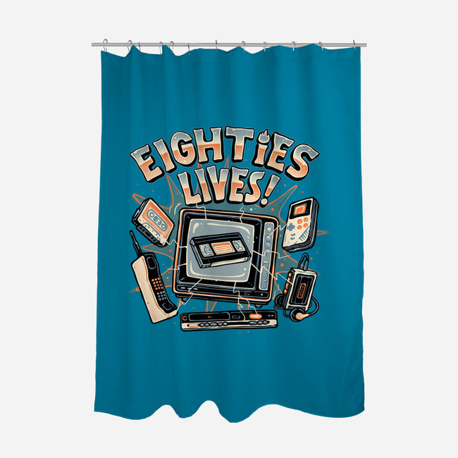 Eighties Lives-None-Polyester-Shower Curtain-glitchygorilla