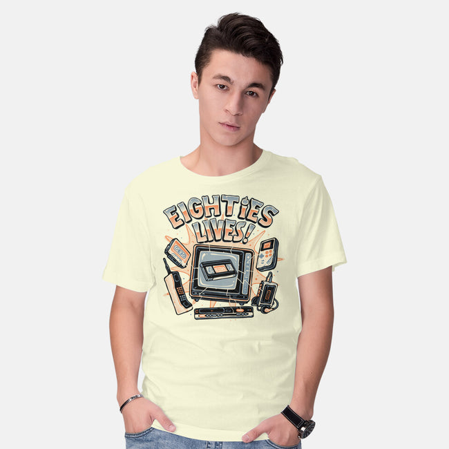 Eighties Lives-Mens-Basic-Tee-glitchygorilla