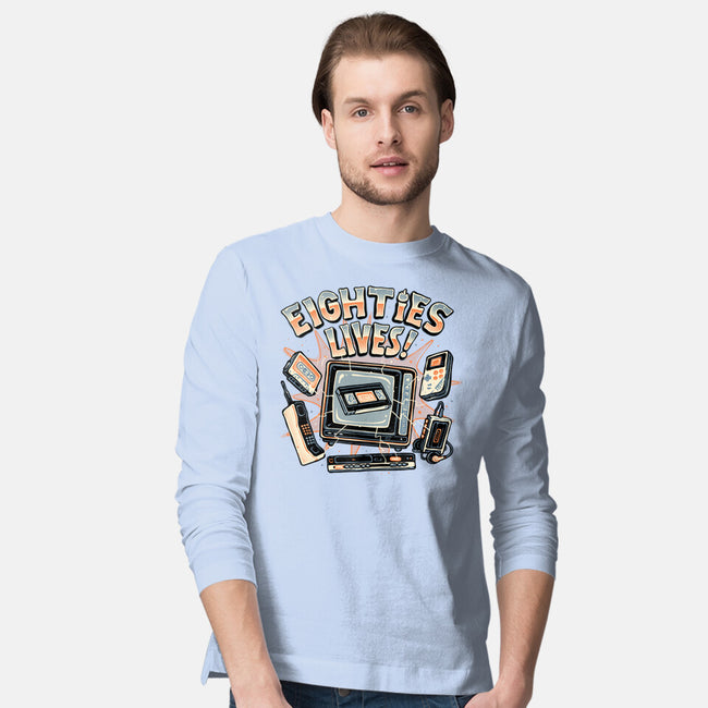 Eighties Lives-Mens-Long Sleeved-Tee-glitchygorilla