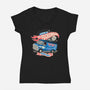 The Hometown Radio-Womens-V-Neck-Tee-glitchygorilla