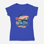 The Hometown Radio-Womens-V-Neck-Tee-glitchygorilla