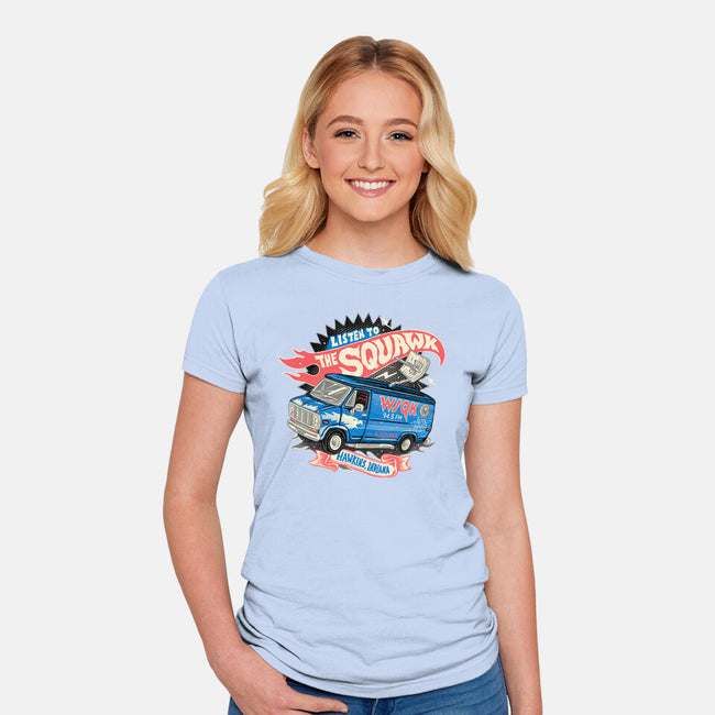 The Hometown Radio-Womens-Fitted-Tee-glitchygorilla