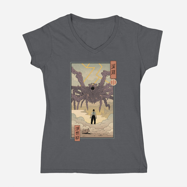 Strange Abyss-Womens-V-Neck-Tee-vp021