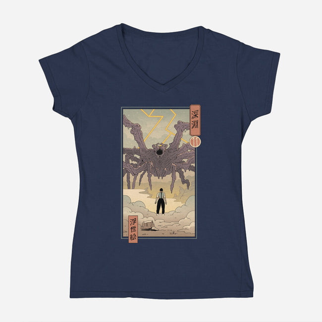 Strange Abyss-Womens-V-Neck-Tee-vp021