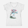 The Nap Under The Sakura Tree-Womens-V-Neck-Tee-kharmazero