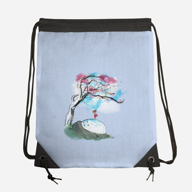 The Nap Under The Sakura Tree-None-Drawstring-Bag-kharmazero