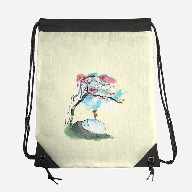 The Nap Under The Sakura Tree-None-Drawstring-Bag-kharmazero