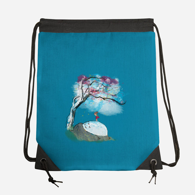 The Nap Under The Sakura Tree-None-Drawstring-Bag-kharmazero