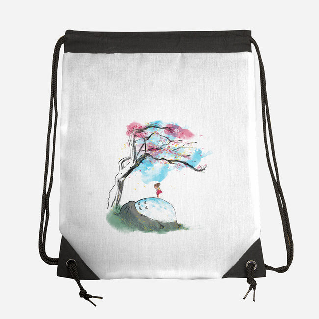 The Nap Under The Sakura Tree-None-Drawstring-Bag-kharmazero