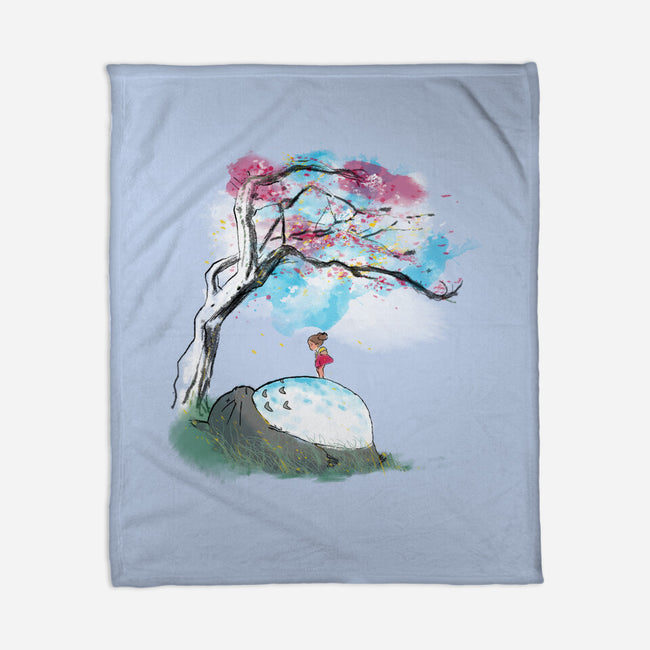 The Nap Under The Sakura Tree-None-Fleece-Blanket-kharmazero