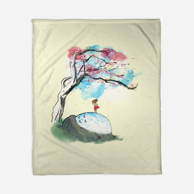 The Nap Under The Sakura Tree-None-Fleece-Blanket-kharmazero