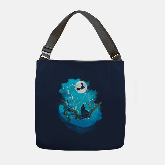 Sumi-E Night Delivery Service-None-Adjustable Tote-Bag-kharmazero