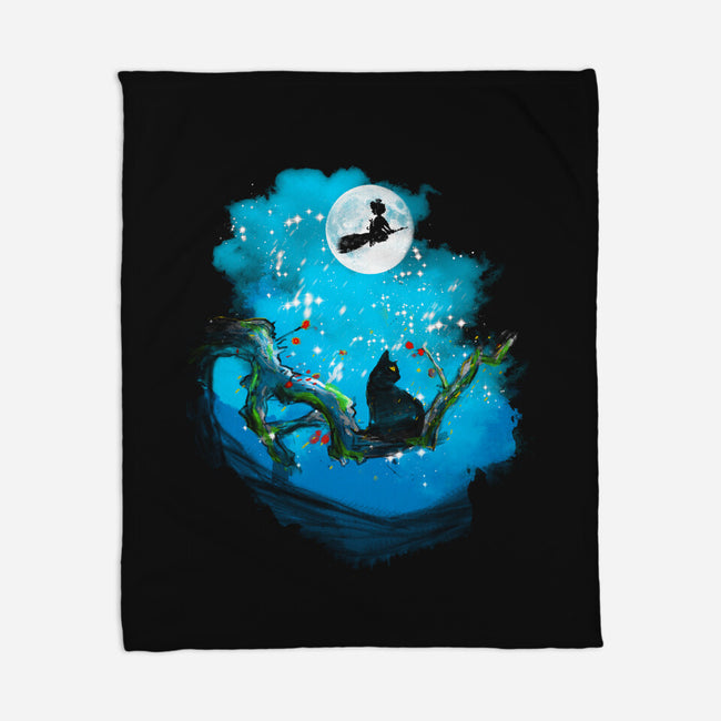 Sumi-E Night Delivery Service-None-Fleece-Blanket-kharmazero
