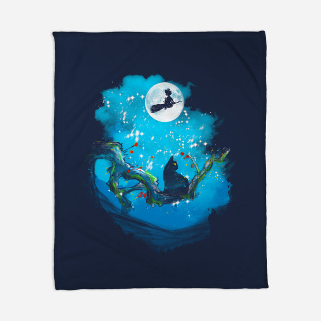 Sumi-E Night Delivery Service-None-Fleece-Blanket-kharmazero