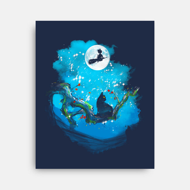 Sumi-E Night Delivery Service-None-Stretched-Canvas-kharmazero