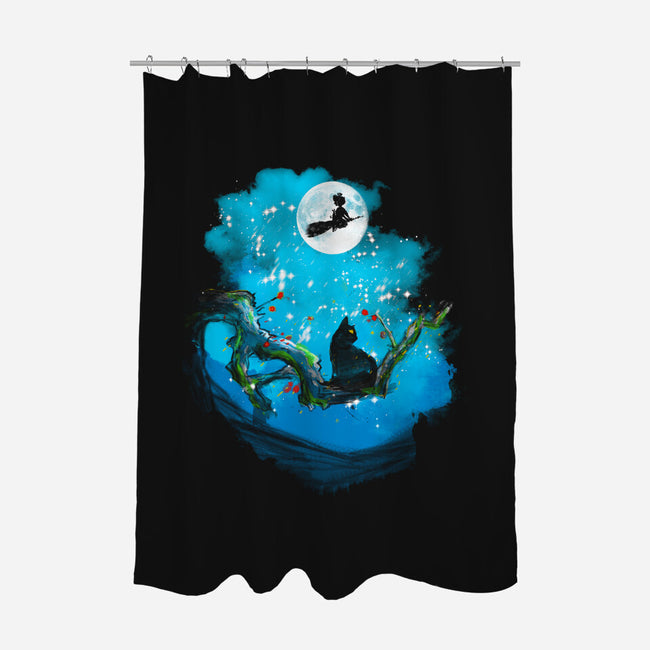 Sumi-E Night Delivery Service-None-Polyester-Shower Curtain-kharmazero