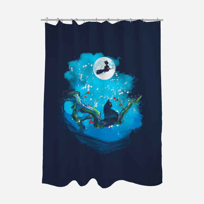 Sumi-E Night Delivery Service-None-Polyester-Shower Curtain-kharmazero