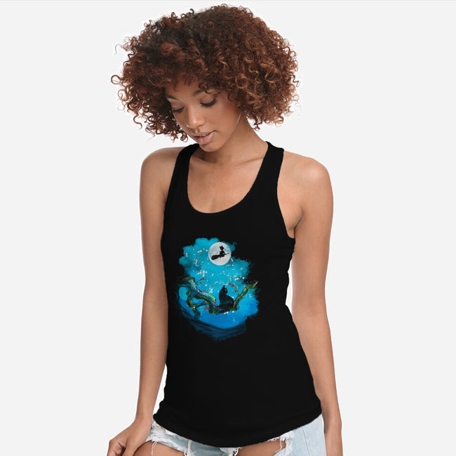 Sumi-E Night Delivery Service-Womens-Racerback-Tank-kharmazero
