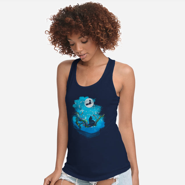 Sumi-E Night Delivery Service-Womens-Racerback-Tank-kharmazero