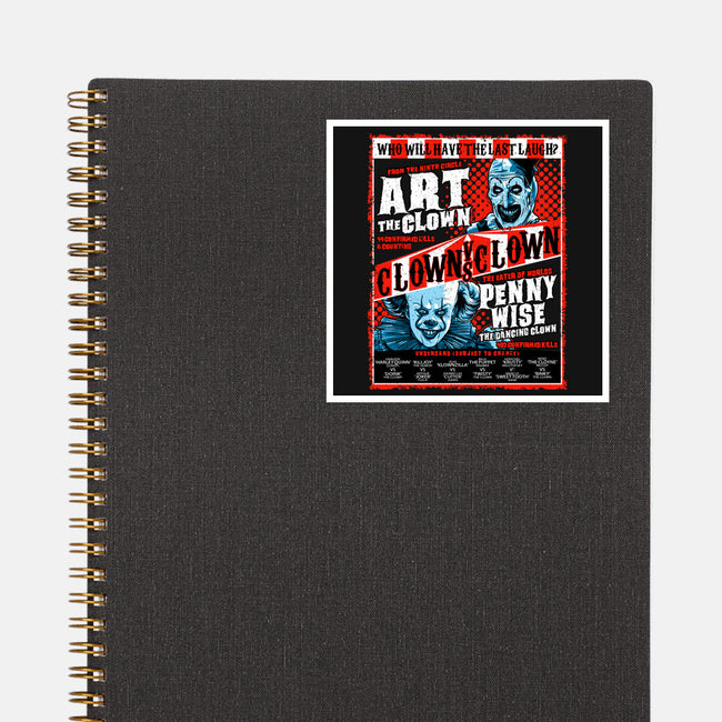 Clown Vs Clown-None-Glossy-Sticker-goodidearyan