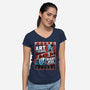 Clown Vs Clown-Womens-V-Neck-Tee-goodidearyan