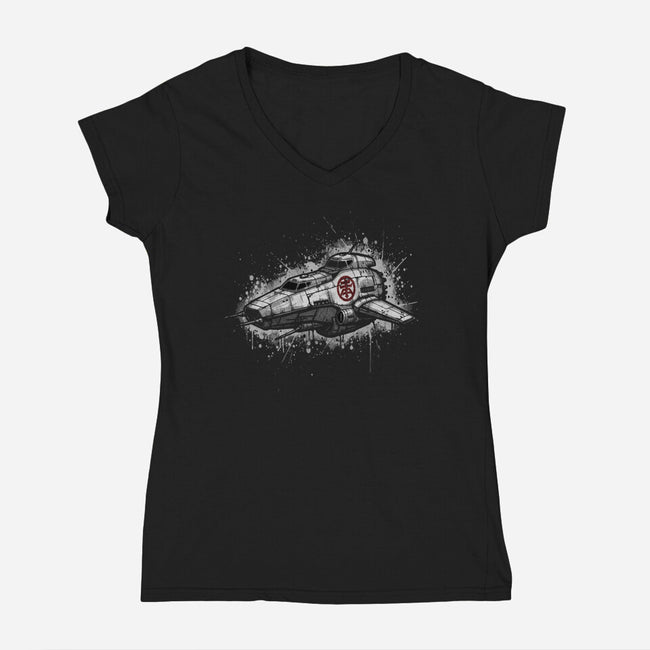 Space Cowboy's Ride-Womens-V-Neck-Tee-LILIVIA