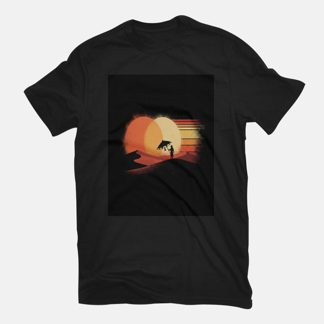 Binary Sunset-Mens-Basic-Tee-LILIVIA