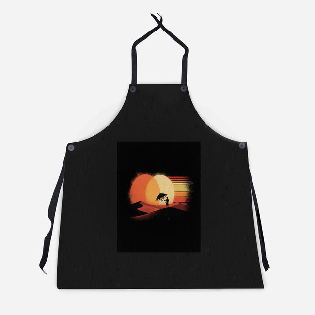 Binary Sunset-Unisex-Kitchen-Apron-LILIVIA