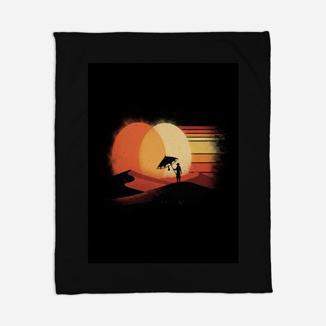 Binary Sunset-None-Fleece-Blanket-LILIVIA