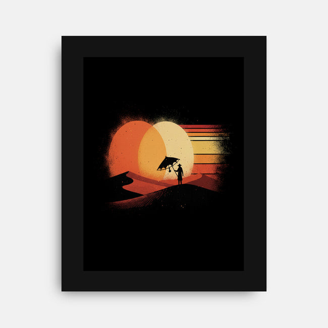 Binary Sunset-None-Stretched-Canvas-LILIVIA