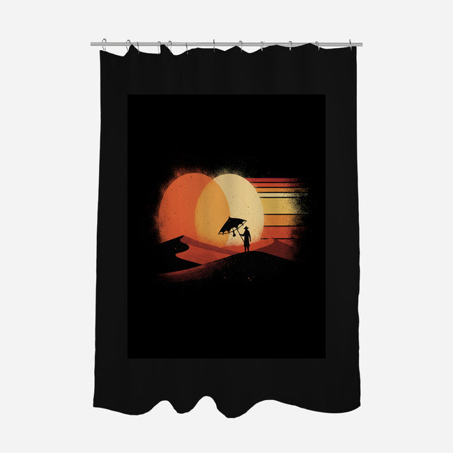 Binary Sunset-None-Polyester-Shower Curtain-LILIVIA