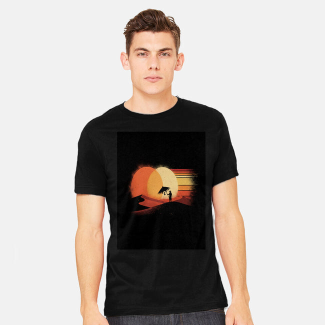 Binary Sunset-Mens-Heavyweight-Tee-LILIVIA