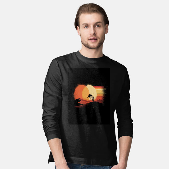 Binary Sunset-Mens-Long Sleeved-Tee-LILIVIA