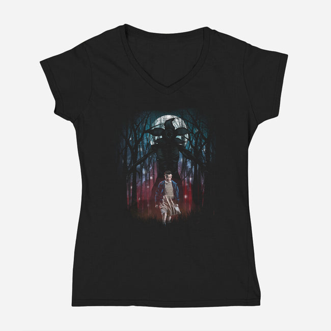 Eleven Landscape-Womens-V-Neck-Tee-dandingeroz