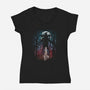Eleven Landscape-Womens-V-Neck-Tee-dandingeroz
