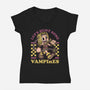 Game Mascot Vampire Hunter-Womens-V-Neck-Tee-Studio Mootant