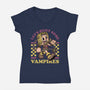 Game Mascot Vampire Hunter-Womens-V-Neck-Tee-Studio Mootant