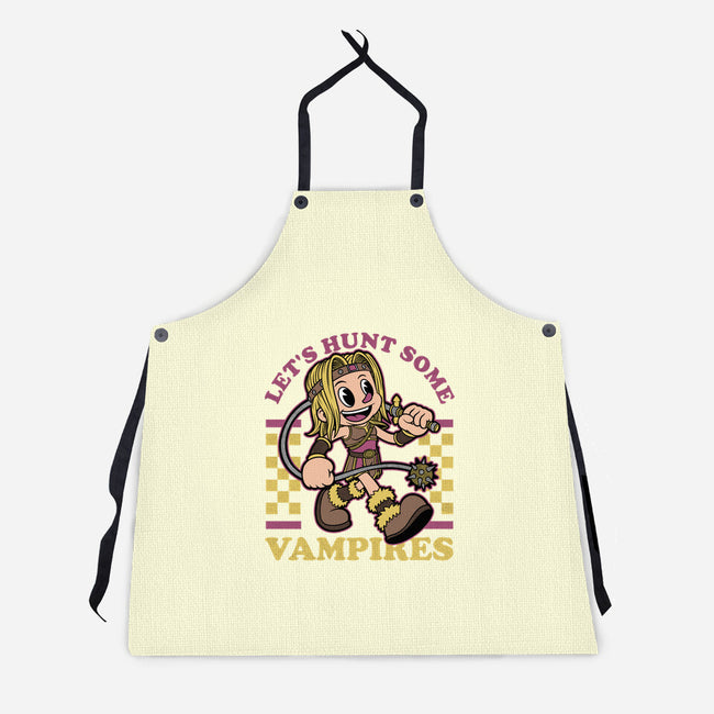 Game Mascot Vampire Hunter-Unisex-Kitchen-Apron-Studio Mootant