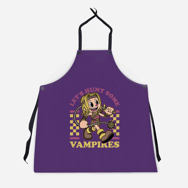 Game Mascot Vampire Hunter-Unisex-Kitchen-Apron-Studio Mootant
