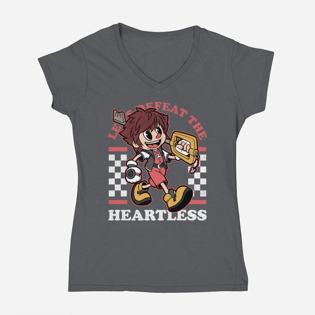 Game Mascot Hearts Key-Womens-V-Neck-Tee-Studio Mootant