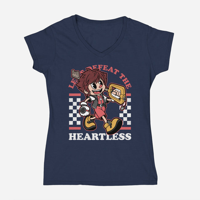 Game Mascot Hearts Key-Womens-V-Neck-Tee-Studio Mootant
