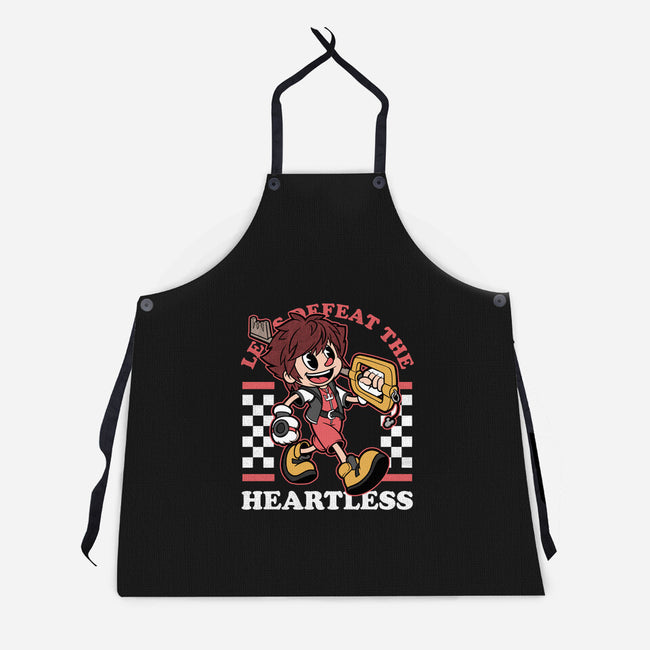 Game Mascot Hearts Key-Unisex-Kitchen-Apron-Studio Mootant
