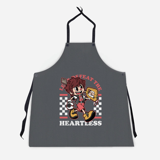 Game Mascot Hearts Key-Unisex-Kitchen-Apron-Studio Mootant