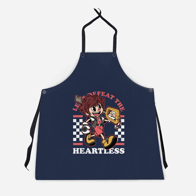 Game Mascot Hearts Key-Unisex-Kitchen-Apron-Studio Mootant