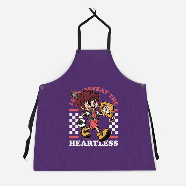 Game Mascot Hearts Key-Unisex-Kitchen-Apron-Studio Mootant