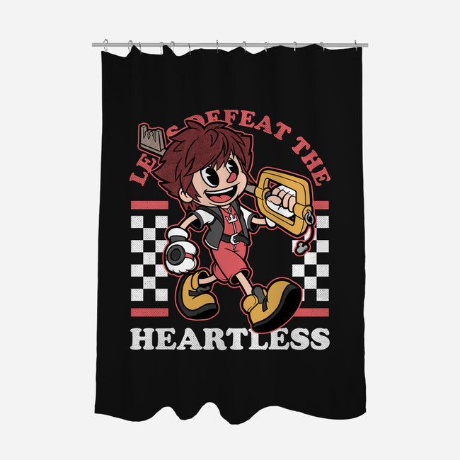 Game Mascot Hearts Key-None-Polyester-Shower Curtain-Studio Mootant