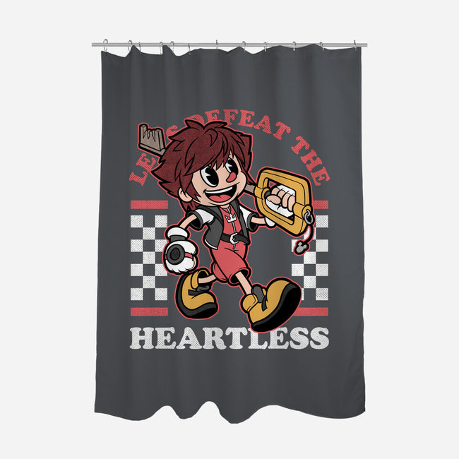 Game Mascot Hearts Key-None-Polyester-Shower Curtain-Studio Mootant